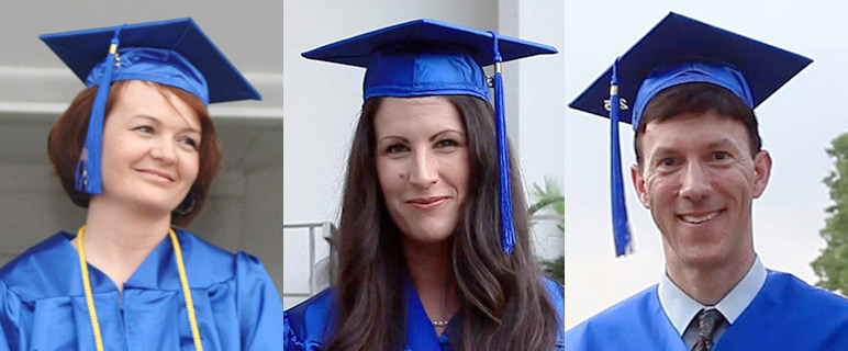 From left, Class of 2015 Graduates Huric, Crawford and Riscassi