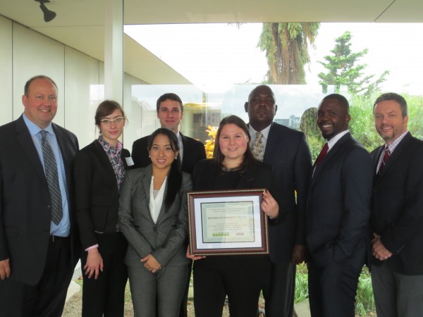 From left, Martin Hart, Nicole Holyst, Joshua Donner, Yoselin Murillo, Rebecca Webb, malton Edwards, Phillio Hylton and Kevin Bechard